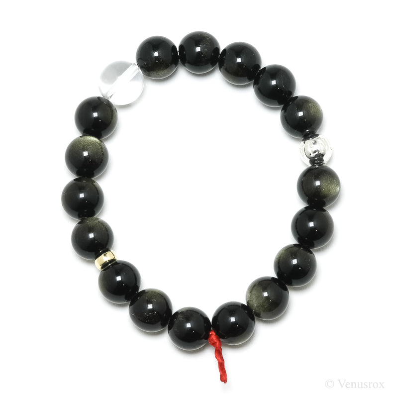 Gold Sheen Obsidian Bead Bracelet from Mexico | Venusrox