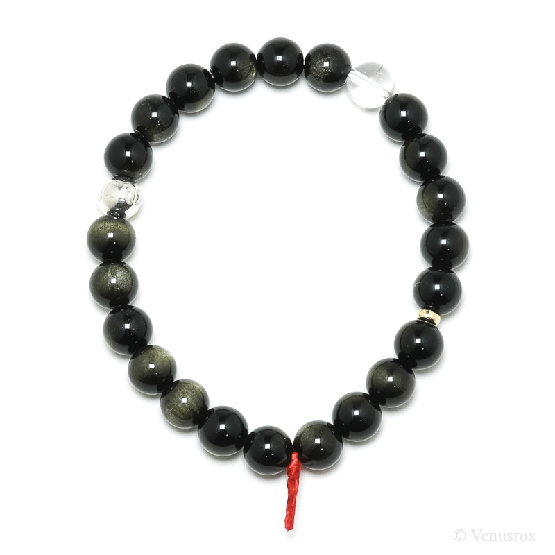 Gold Sheen Obsidian Bead Bracelet from Mexico | Venusrox