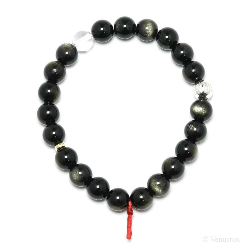 Gold Sheen Obsidian Bead Bracelet from Mexico | Venusrox