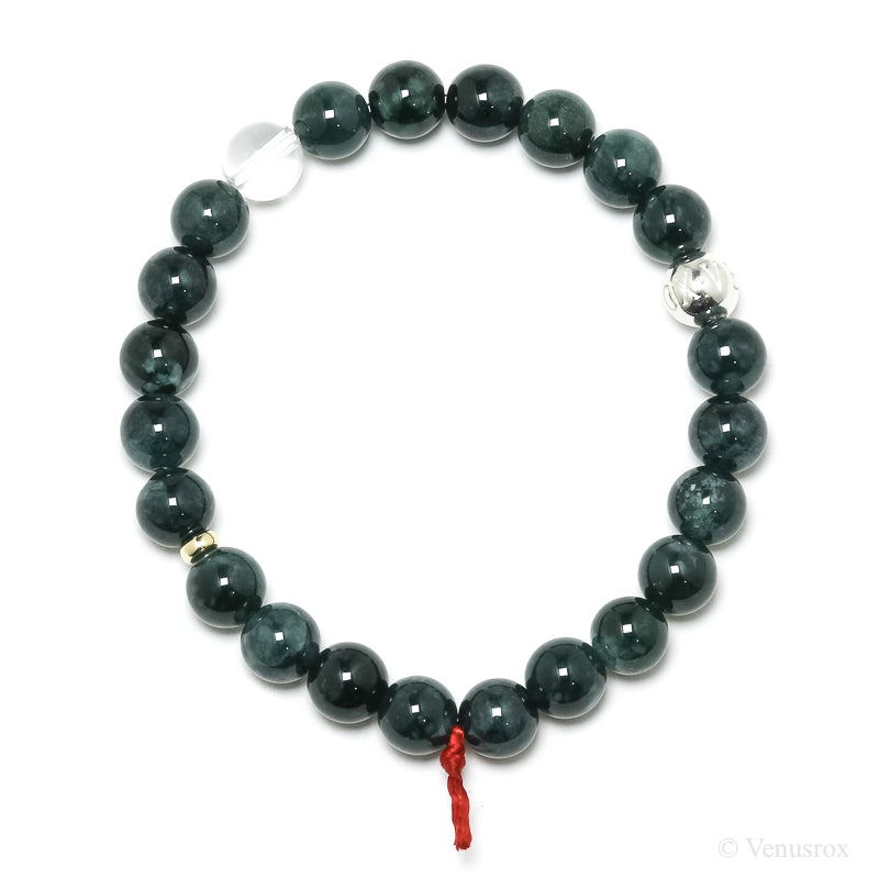Green Nephrite Jade Bead Bracelet from Guatemala | Venusrox