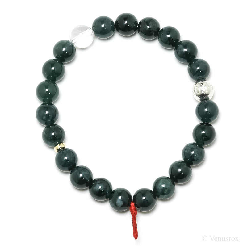 Green Nephrite Jade Bead Bracelet from Guatemala | Venusrox