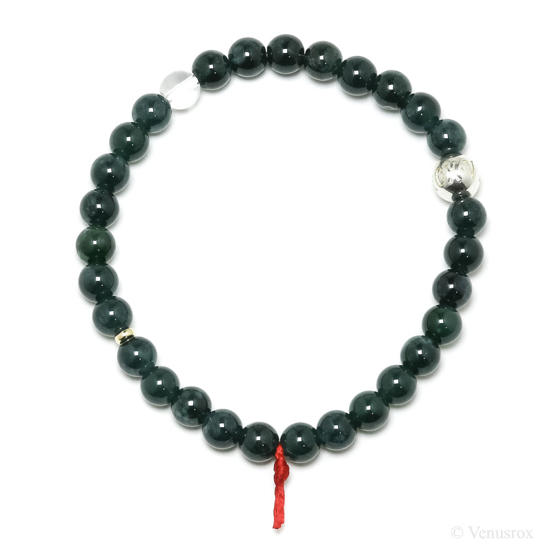 Green Nephrite Jade Bead Bracelet from Guatemala | Venusrox