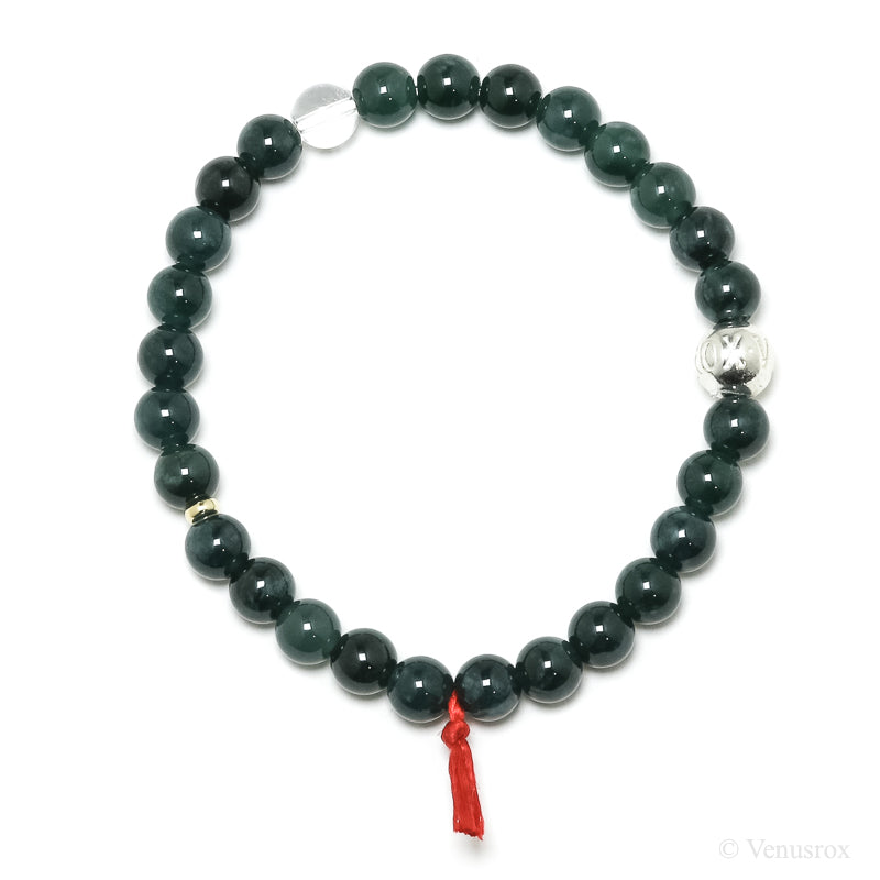 Green Nephrite Jade Bead Bracelet from Guatemala | Venusrox