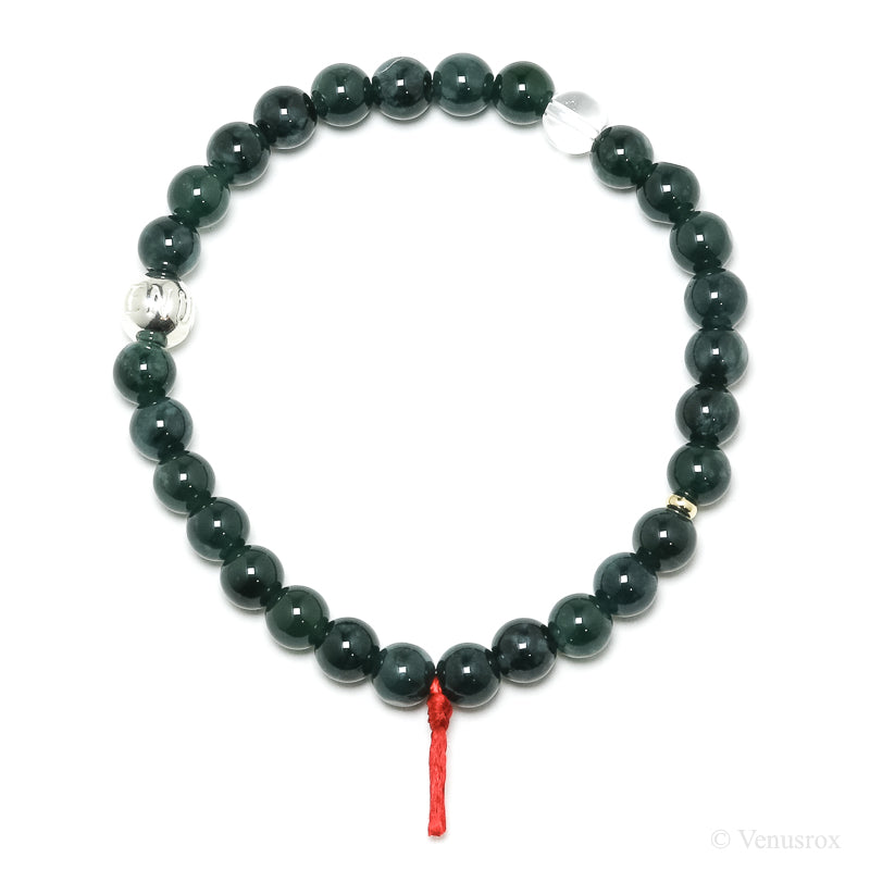 Green Nephrite Jade Bead Bracelet from Guatemala | Venusrox