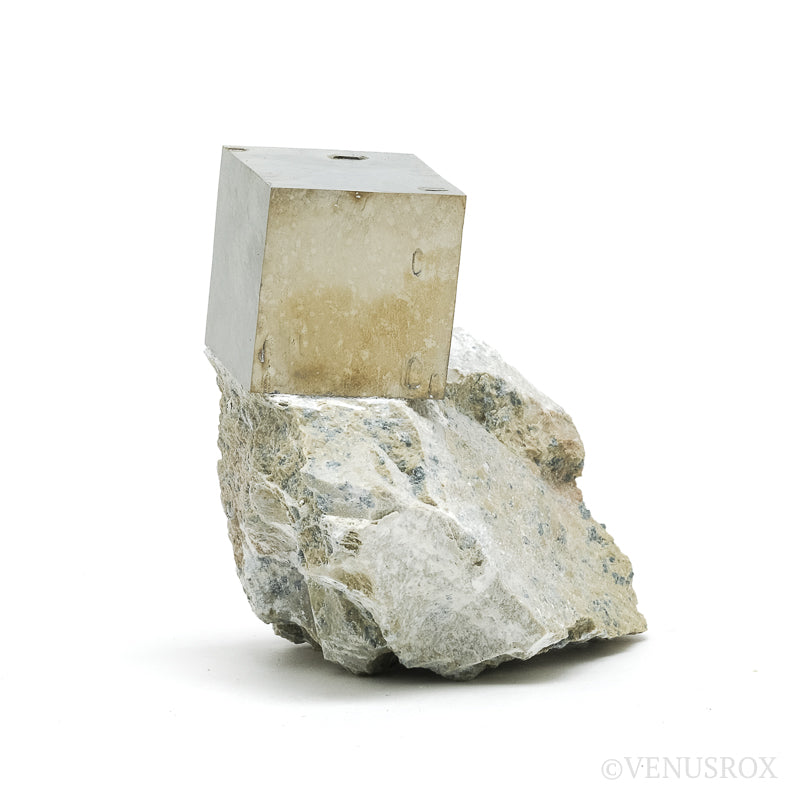 Pyrite Cube in Matrix from Navajun, La Rioja, Spain | Venusrox