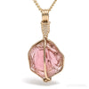 Pink Tourmaline Natural Nodule Crystal Pendant from Brazil | Venusrox