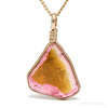 Pink & Yellow Tourmaline Slice Pendant from Russia | Venusrox