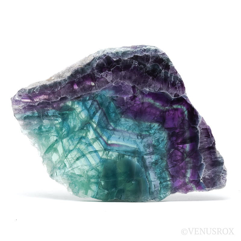 Fluorite Part Polished/Part Natural Slice from Mexico | Venusrox