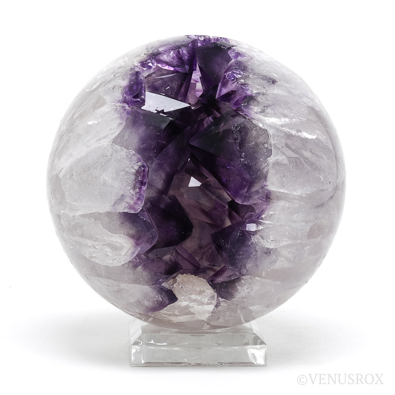 Amethyst with Quartz & Calcite Geode Sphere from Brazil | Venusrox