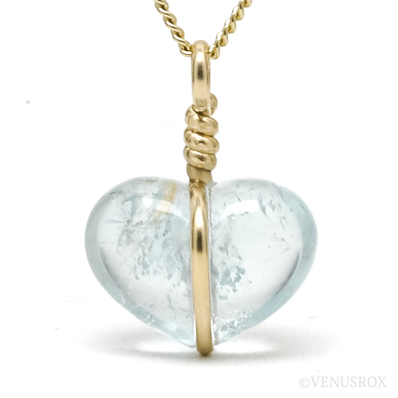Aquamarine Polished Heart Pendant from Brazil | Venusrox