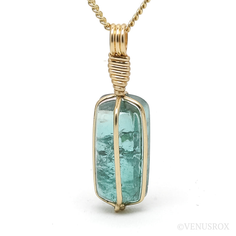 Green Tourmaline Polished Crystal Pendant from Namibia | Venusrox