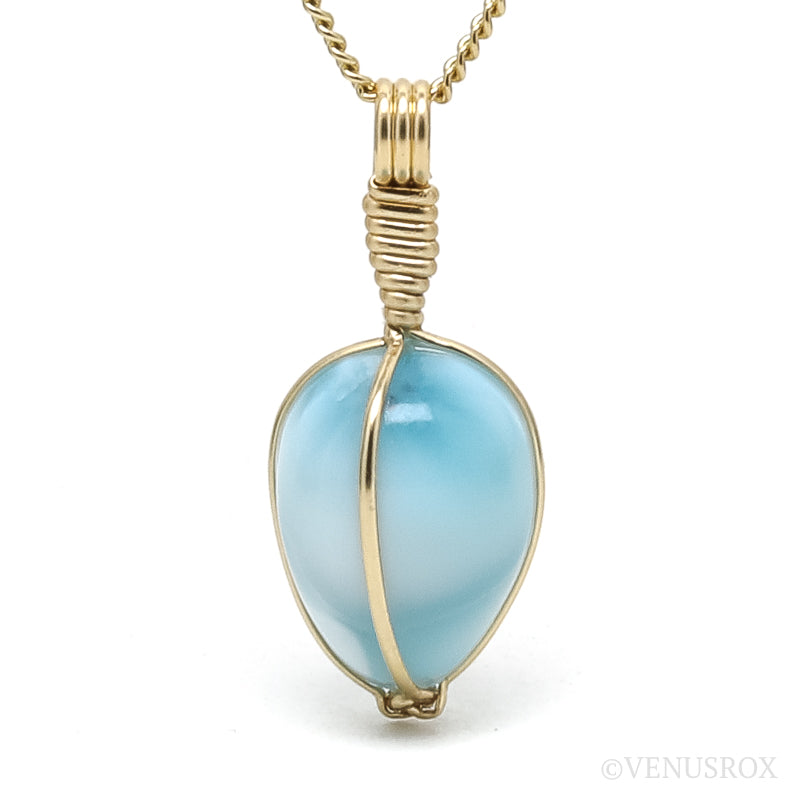 Larimar Polished Crystal Pendant from Dominican Republic, Caribbean Sea | Venusrox
