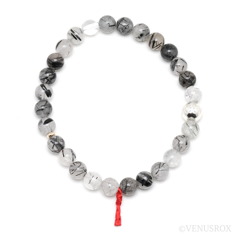 Tourmalinated Quartz Bead Bracelet from Brazil | Venusrox