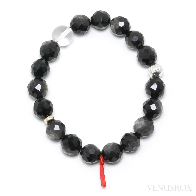 Silver Sheen Obsidian Bead Bracelet from Mexico | Venusrox