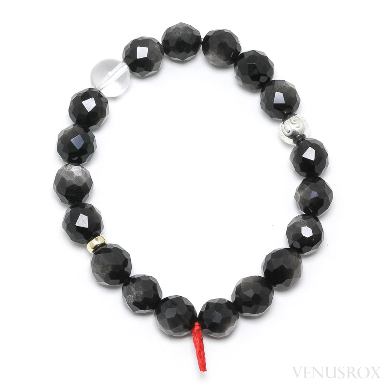 Silver Sheen Obsidian Bead Bracelet from Mexico | Venusrox