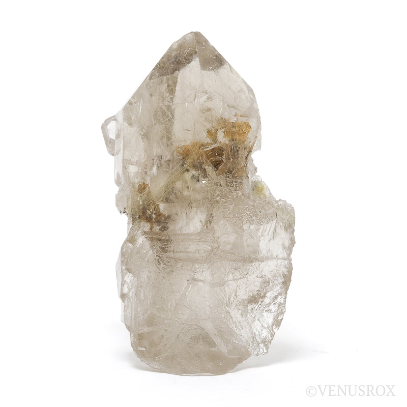 Smoky Quartz with Golden Rutile & Hematite Natural Point from Brazil | Venusrox