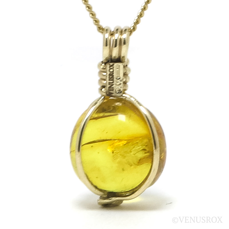Natural Baltic Amber with Insect Polished Crystal Pendant | Venusrox