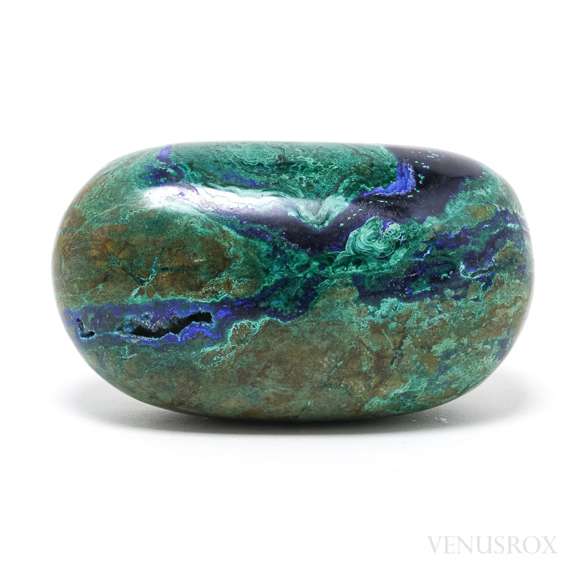 Azurite and Malachite in Matrix Polished Crystal from Huancavelica, Peru | Venusrox