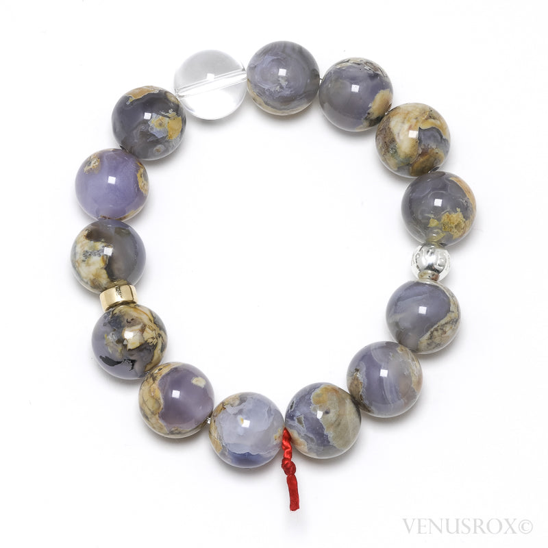 Blue Chalcedony with Matrix Bead Bracelet from Malawi | Venusrox