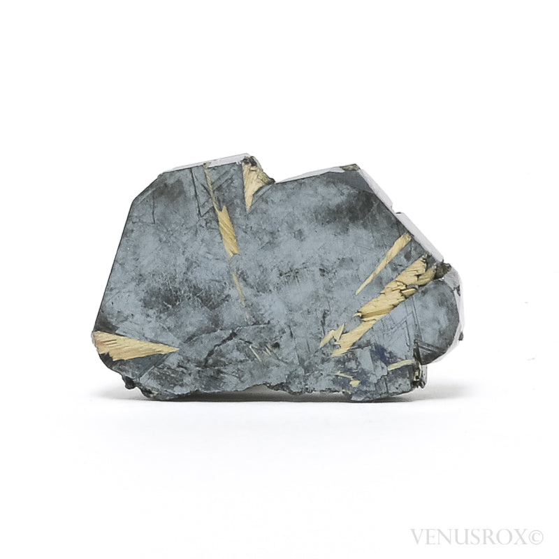 Hematite with Golden Rutile Natural Specimen from Novo Horizonte, Bahia, Brazil | Venusrox
