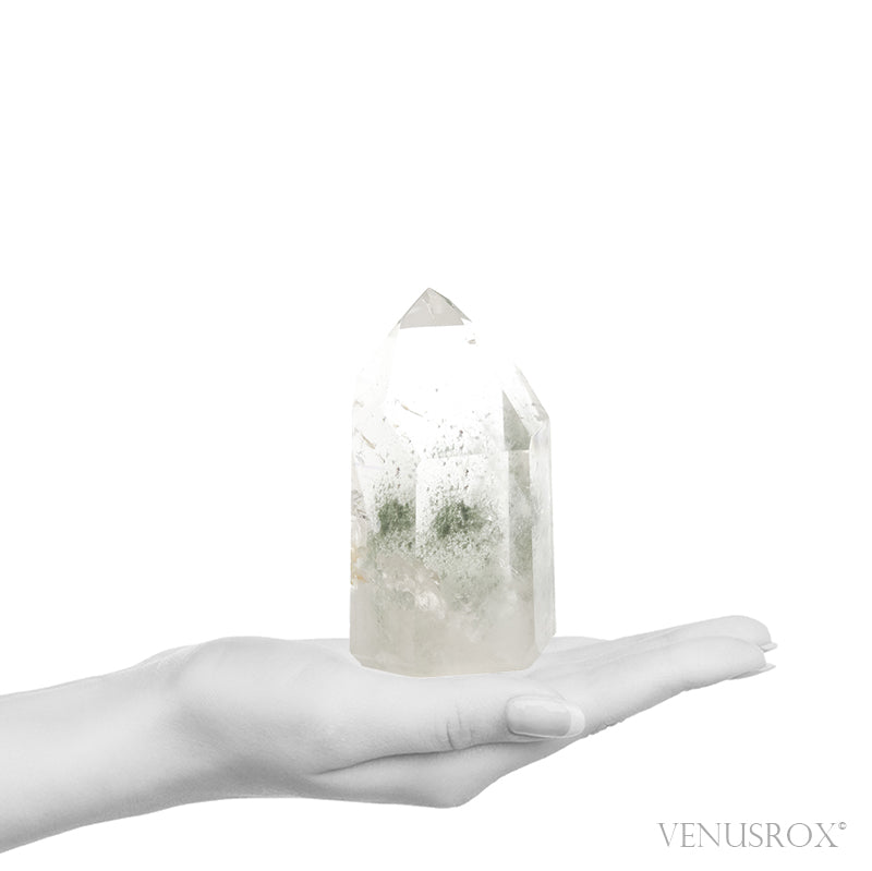 Chlorite Phantom Quartz Polished Point from Brazil | Venusrox