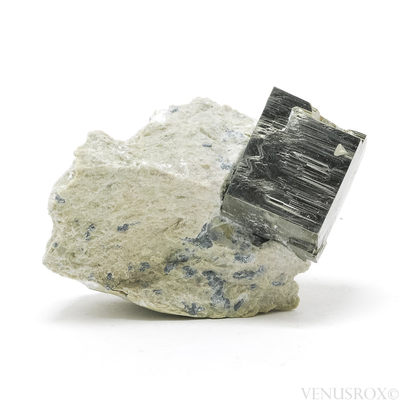 Pyrite Cube in Matrix from Navajun, La Rioja, Spain | Venusrox