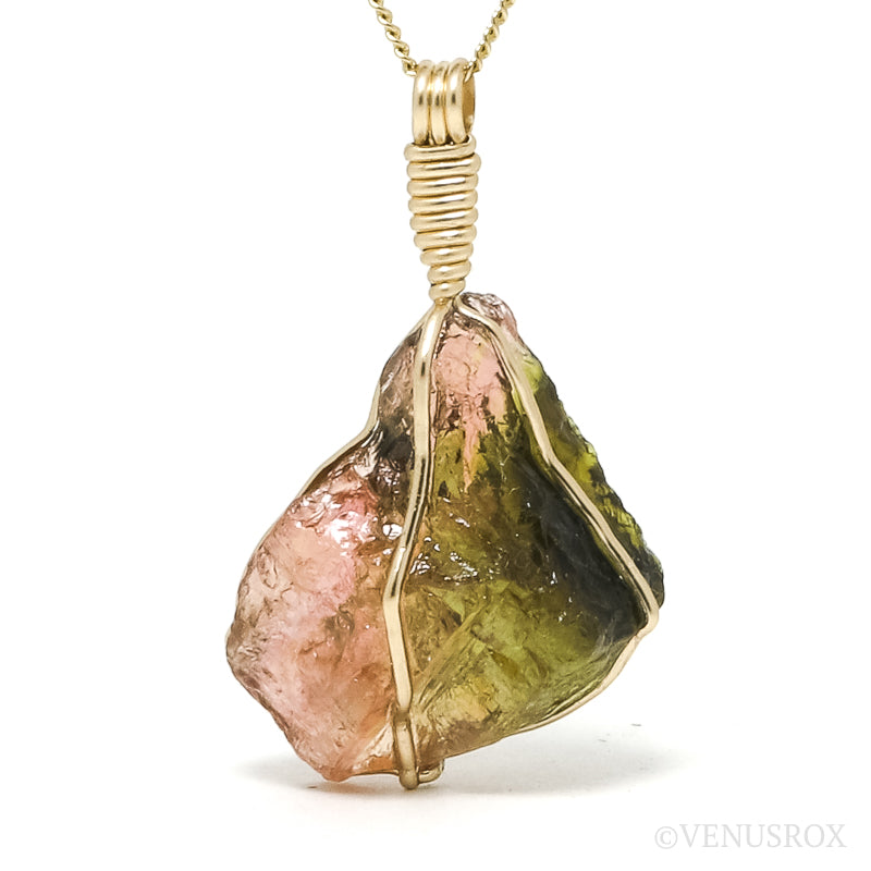 Green & Pink Tourmaline Natural Crystal Pendant from Brazil | Venusrox