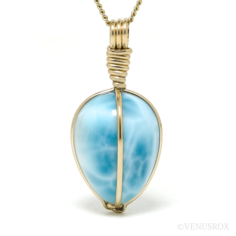 Larimar Polished Crystal Pendant from Dominican Republic, Caribbean Sea | Venusrox