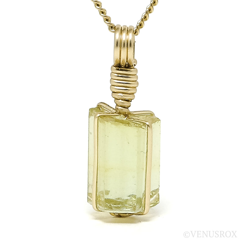 Golden Apatite Natural Crystal Pendant from Cerro de Mercado Mine, Durango, Mexico | Venusrox