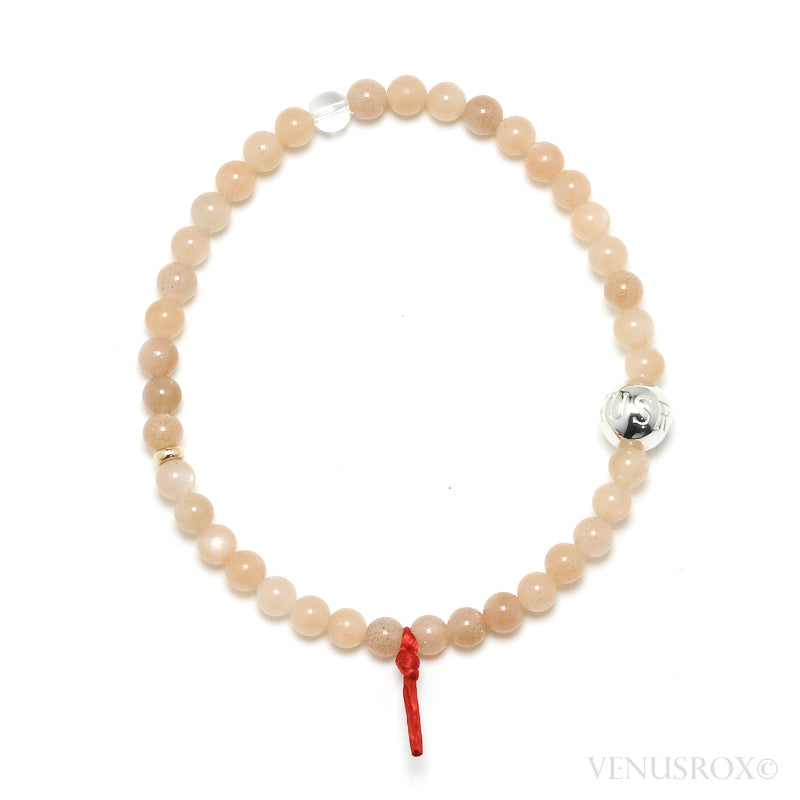 Peach Moonstone Bead Bracelet from India | Venusrox