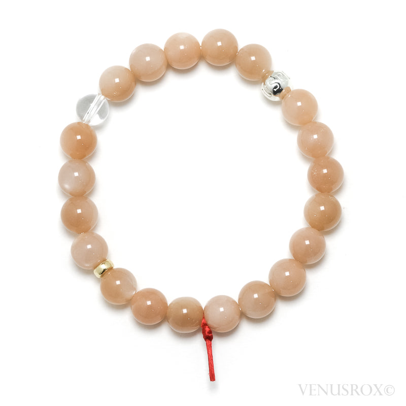 Peach Moonstone Bead Bracelet from India | Venusrox