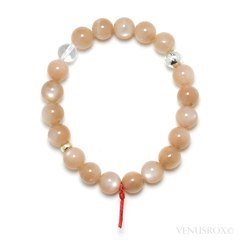 Peach Moonstone Bead Bracelet from India | Venusrox