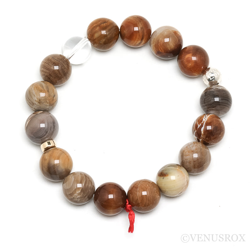 Petrified Wood Bead Bracelet from Indonesia | Venusrox