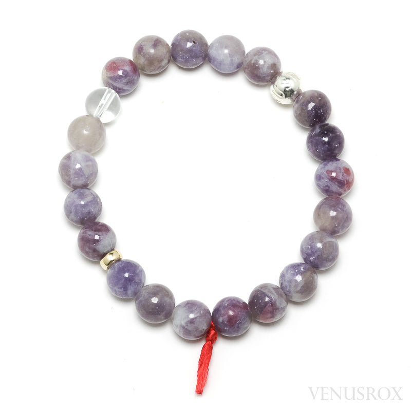 Lepidolite with Pink Tourmaline Bead Bracelet from Brazil | Venusrox