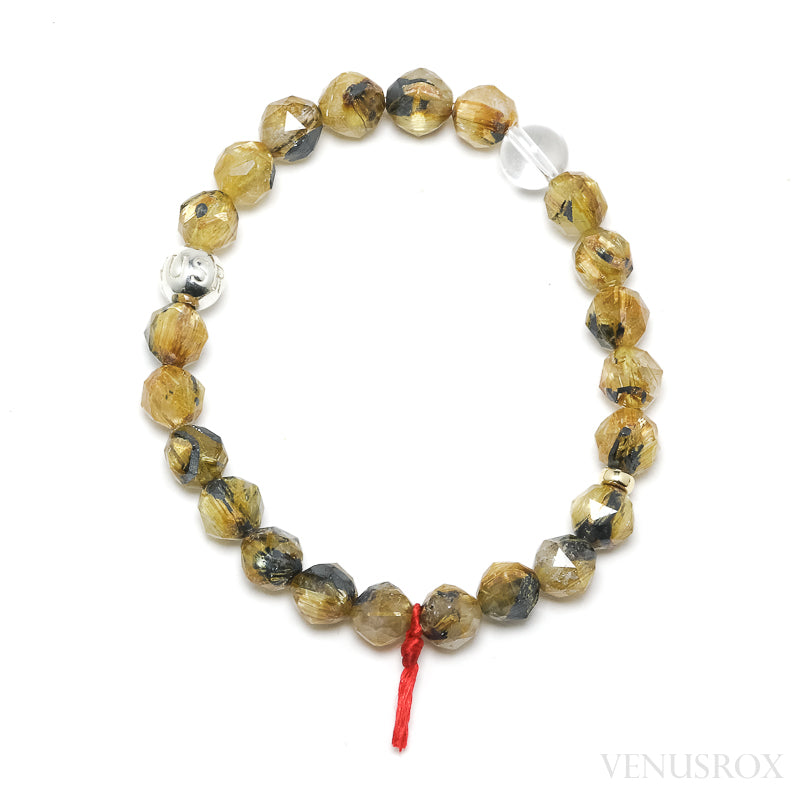 Golden Rutilated Quartz with Hematite Bracelet from Novo Horizonte, Bahia, Brazil | Venusrox