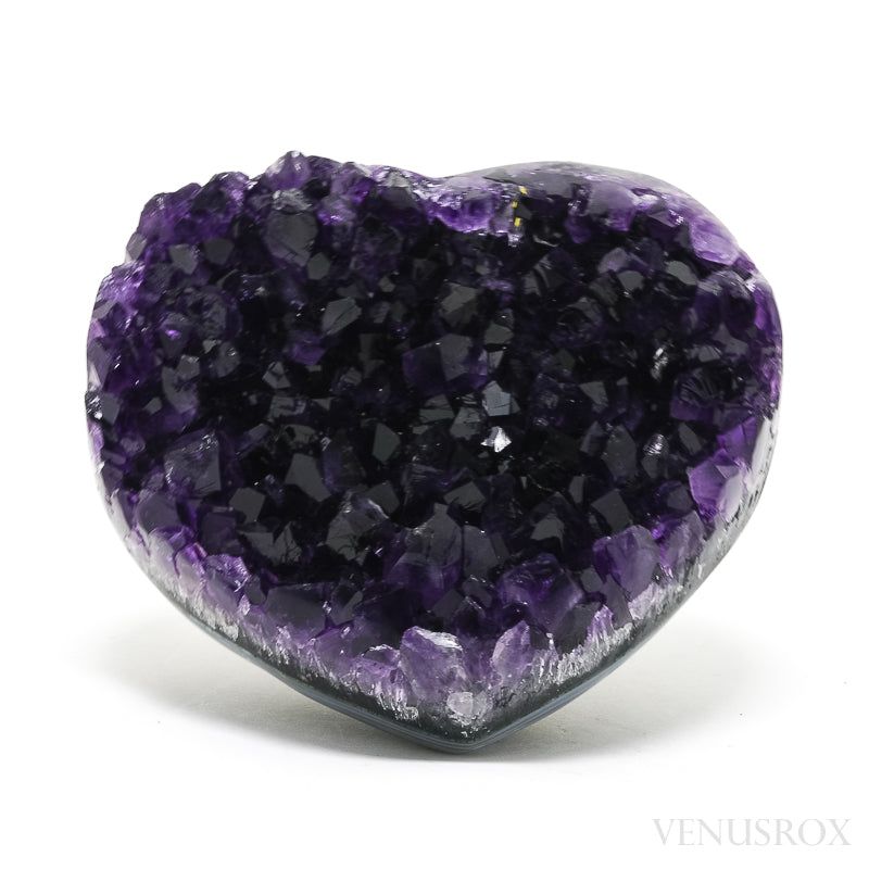 Amethyst with Agate Polished/Natural Heart from Uruguay | Venusrox