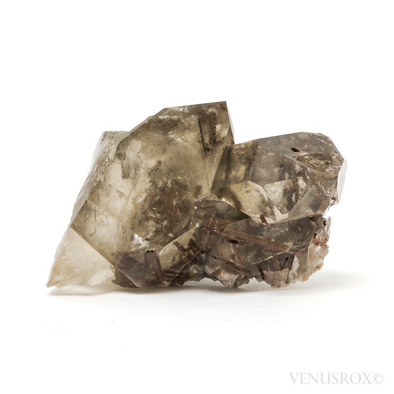 Smoky Quartz with Green & Red Epidote Natural Cluster from Brazil | Venusrox