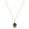 Ruby & Zoisite Polished Crystal Pendant from India | Venusrox