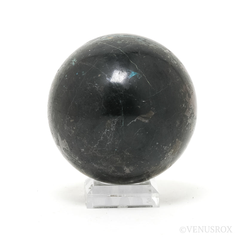 Chrysocolla in Black Tourmaline Polished Sphere from Peru | Venusrox