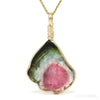 Green, Blue & Pink Tourmaline Slice Pendant from Namibia | Venusrox