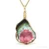 Green, Blue & Pink Tourmaline Slice Pendant from Namibia | Venusrox