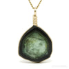 Green Tourmaline Polished Slice Pendant from Namibia | Venusrox