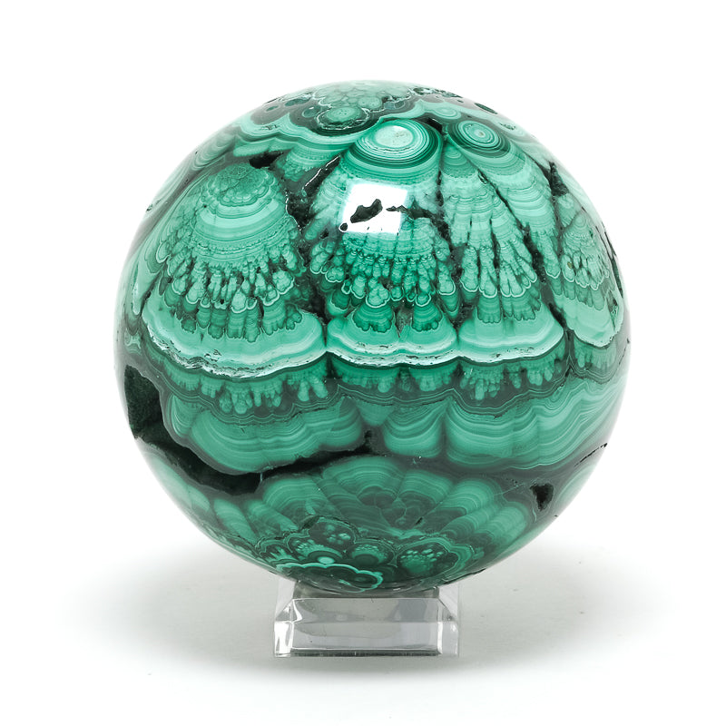 Malachite Polished/Natural Sphere from the Democratic Republic of Congo | Venusrox