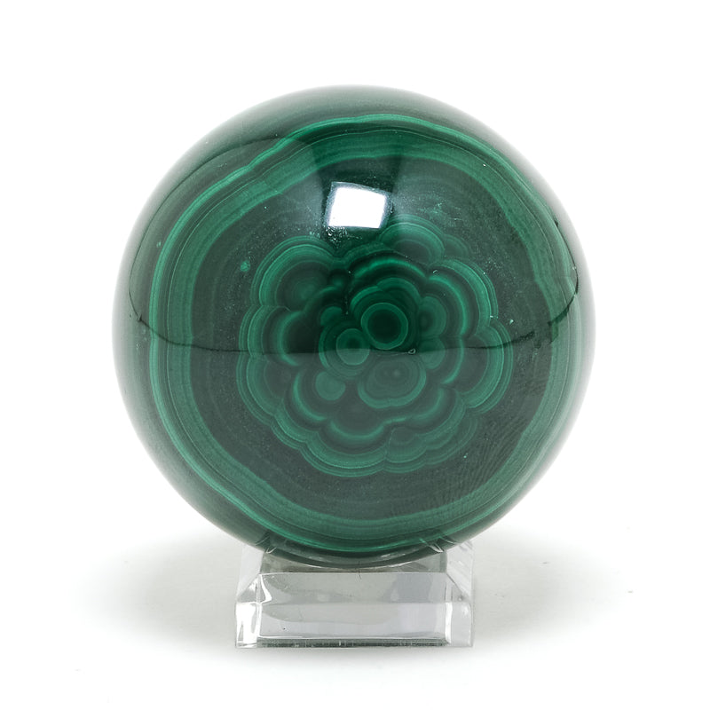 Malachite Polished/Natural Sphere from the Democratic Republic of Congo | Venusrox