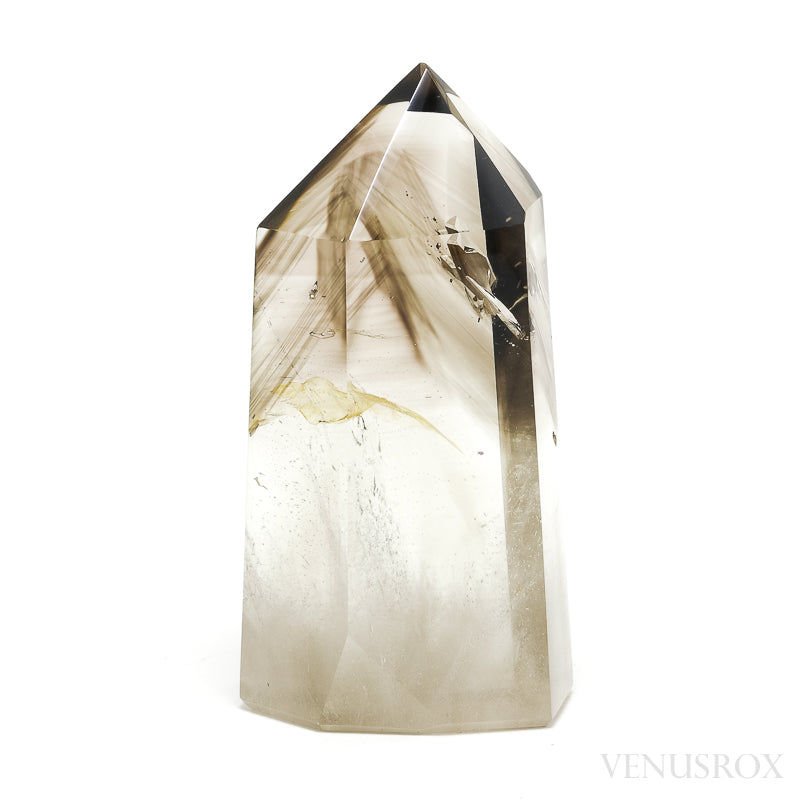 Smoky Phantom Quartz with Negative Crystals Polished Point from Madagascar | Venusrox