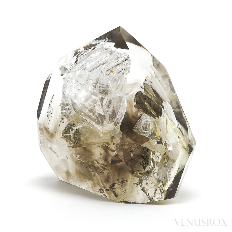 Smoky Phantom Quartz with Negative Crystals Polished Point from Madagascar | Venusrox