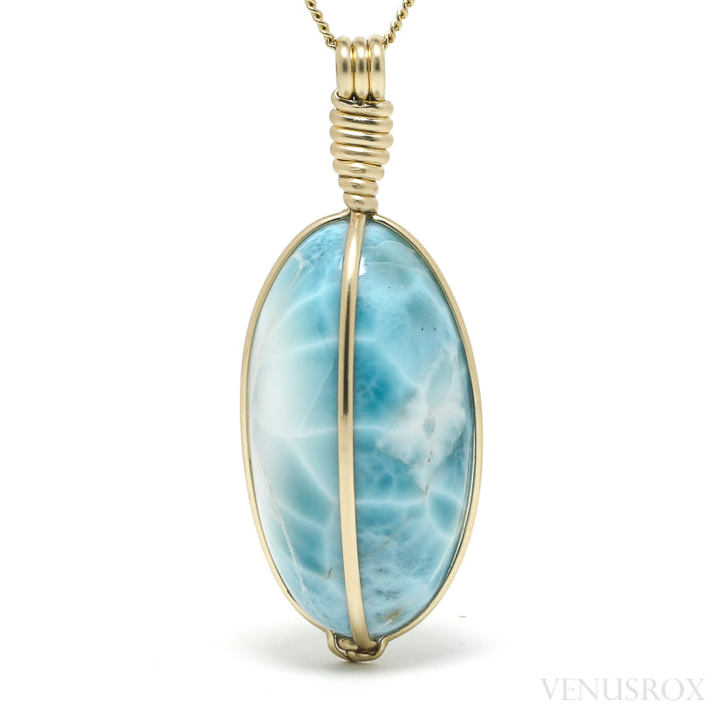 Larimar Polished Crystal Pendant from Dominican Republic, Caribbean Sea | Venusrox