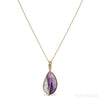 Chevron Amethyst Polished Crystal Pendant from India | Venusrox