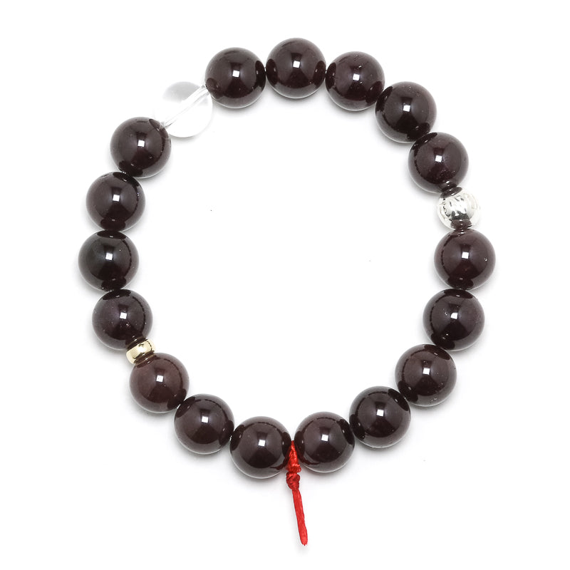 Star Almandine Garnet Bead Bracelet from India | Venusrox