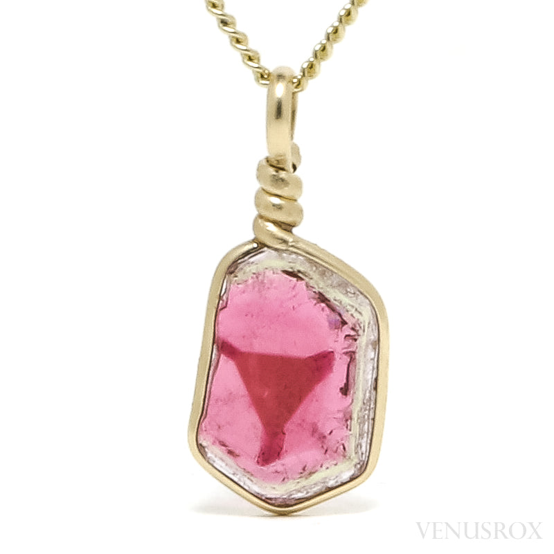 Pink Tourmaline Polished Slice Pendant from Russia | Venusrox